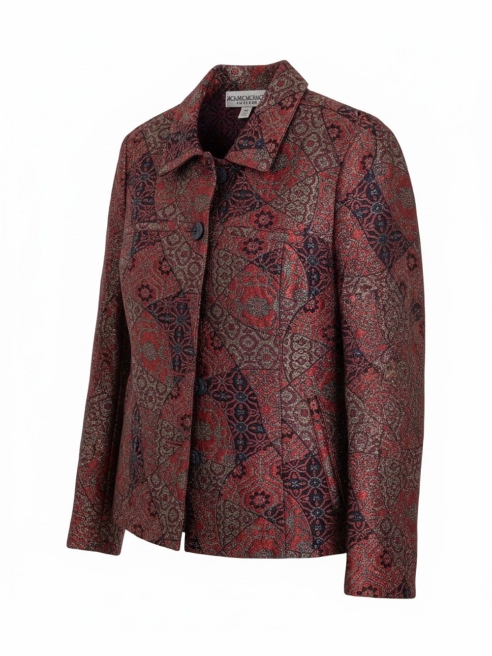 Ricorso Red Floral-Print Blazer Jacket